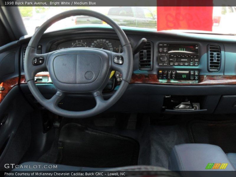 Bright White / Medium Blue 1998 Buick Park Avenue