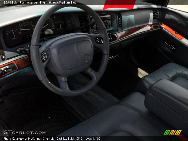 Bright White / Medium Blue 1998 Buick Park Avenue