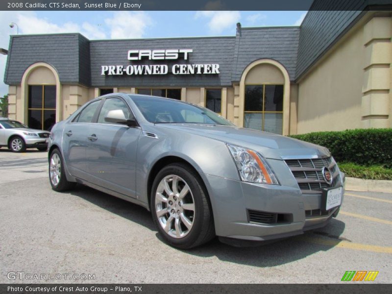 Sunset Blue / Ebony 2008 Cadillac CTS Sedan