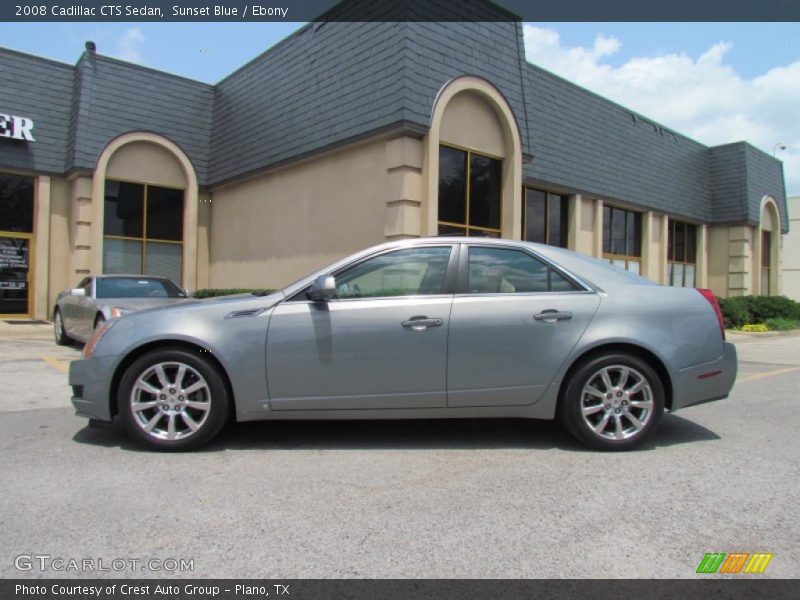 Sunset Blue / Ebony 2008 Cadillac CTS Sedan