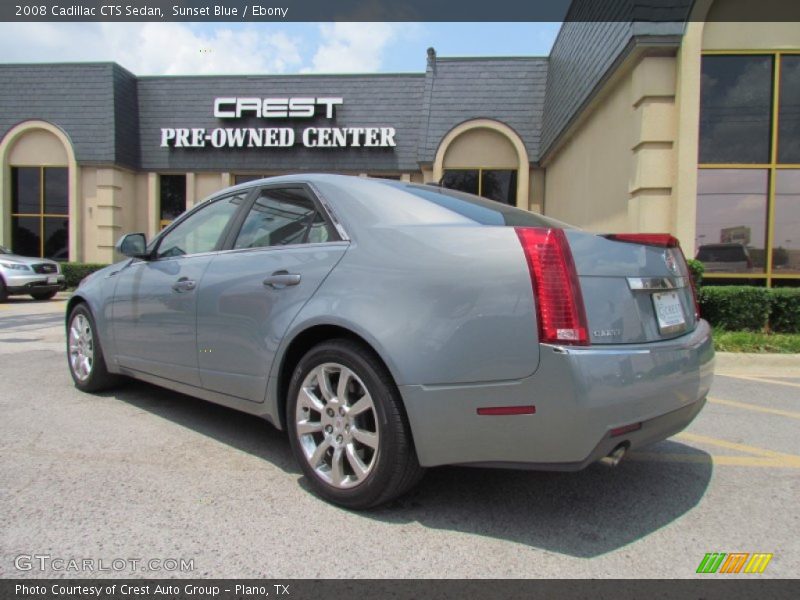 Sunset Blue / Ebony 2008 Cadillac CTS Sedan