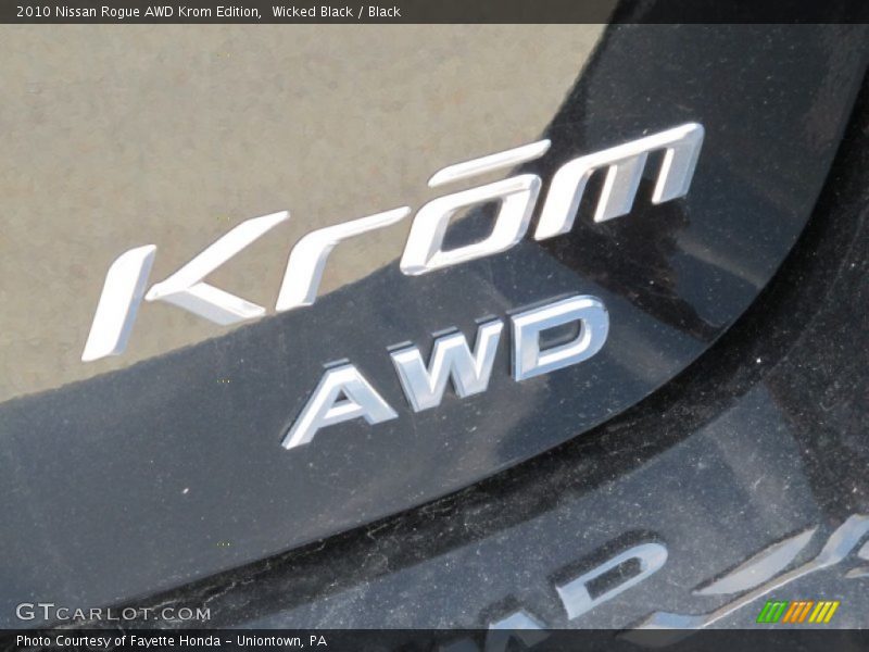 Wicked Black / Black 2010 Nissan Rogue AWD Krom Edition