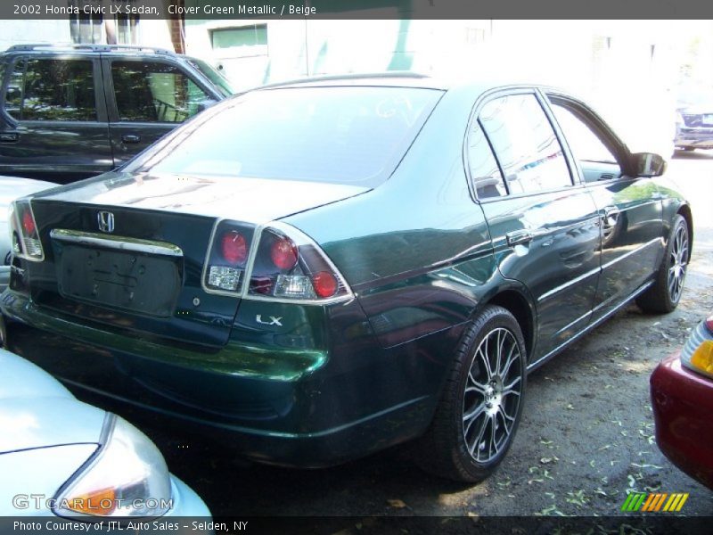 Clover Green Metallic / Beige 2002 Honda Civic LX Sedan