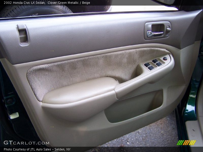 Clover Green Metallic / Beige 2002 Honda Civic LX Sedan