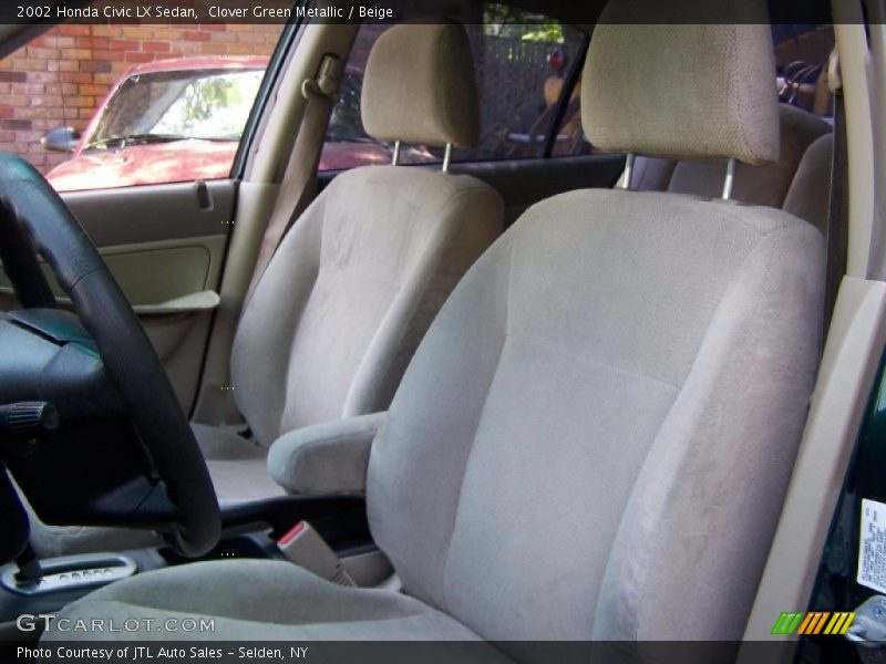 Clover Green Metallic / Beige 2002 Honda Civic LX Sedan