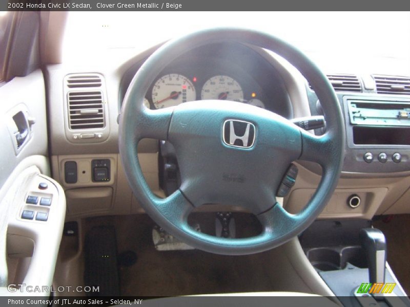 Clover Green Metallic / Beige 2002 Honda Civic LX Sedan