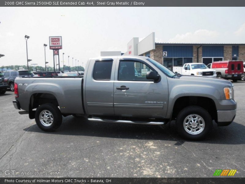Steel Gray Metallic / Ebony 2008 GMC Sierra 2500HD SLE Extended Cab 4x4