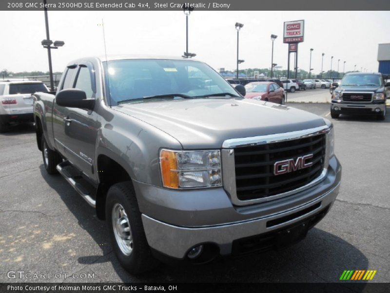 Steel Gray Metallic / Ebony 2008 GMC Sierra 2500HD SLE Extended Cab 4x4