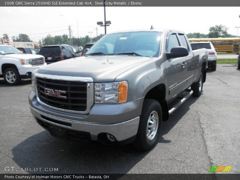 Steel Gray Metallic / Ebony 2008 GMC Sierra 2500HD SLE Extended Cab 4x4