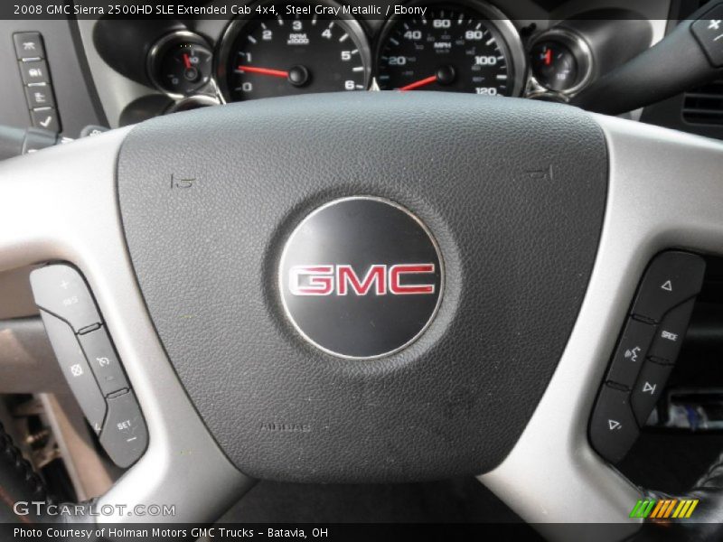 Steel Gray Metallic / Ebony 2008 GMC Sierra 2500HD SLE Extended Cab 4x4