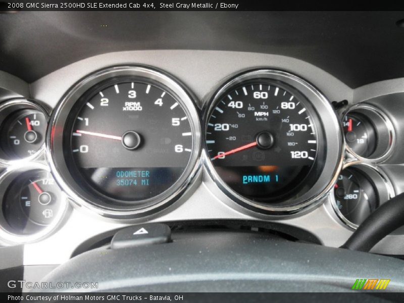 Steel Gray Metallic / Ebony 2008 GMC Sierra 2500HD SLE Extended Cab 4x4