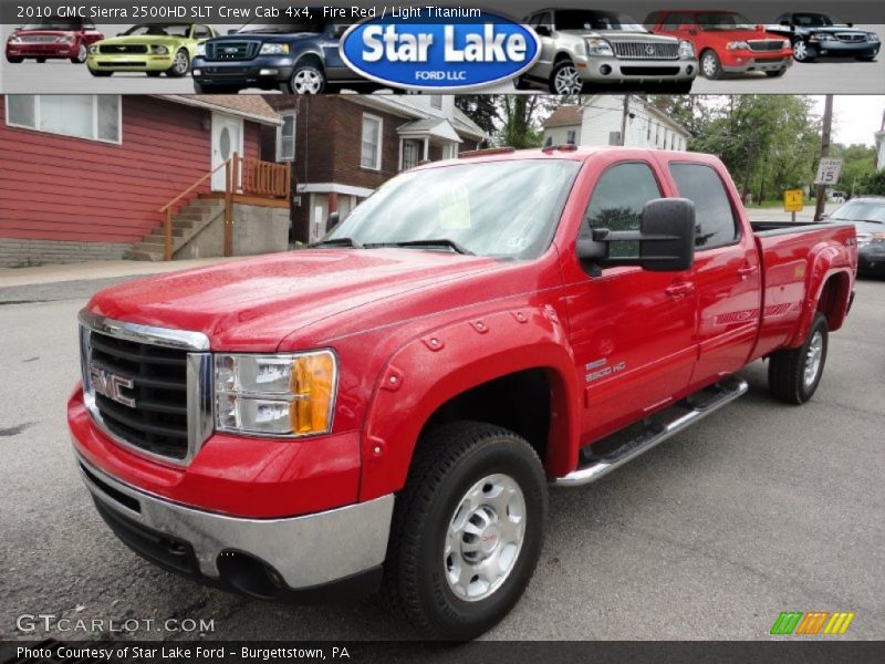 Fire Red / Light Titanium 2010 GMC Sierra 2500HD SLT Crew Cab 4x4