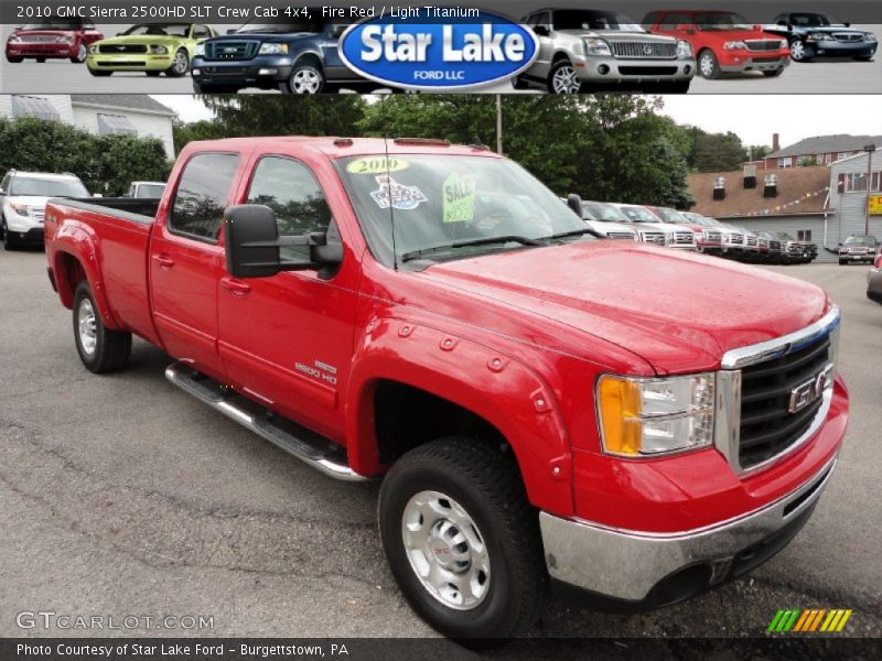 Fire Red / Light Titanium 2010 GMC Sierra 2500HD SLT Crew Cab 4x4