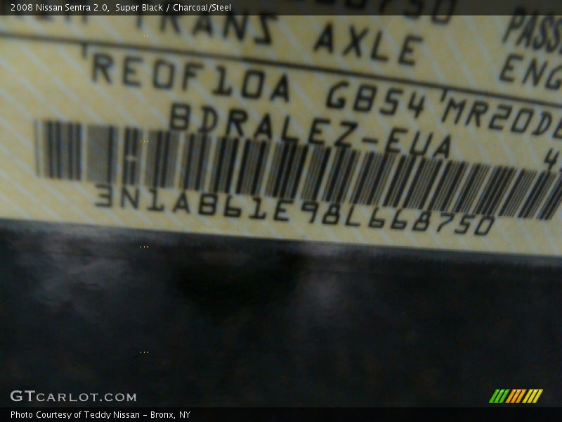 Super Black / Charcoal/Steel 2008 Nissan Sentra 2.0