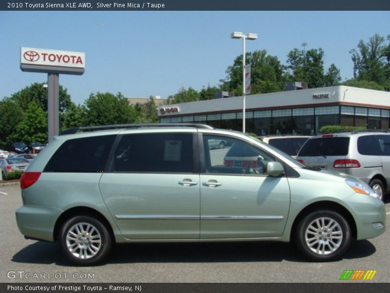 Silver Pine Mica / Taupe 2010 Toyota Sienna XLE AWD