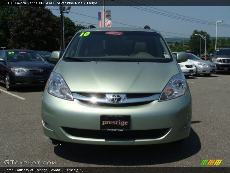 Silver Pine Mica / Taupe 2010 Toyota Sienna XLE AWD