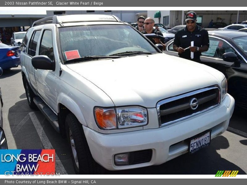 Glacier White Pearl / Beige 2003 Nissan Pathfinder SE