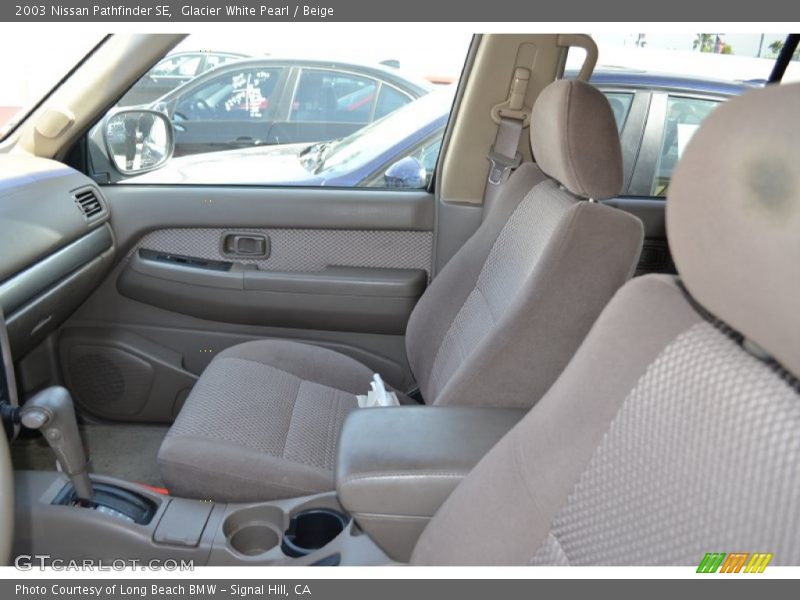 Glacier White Pearl / Beige 2003 Nissan Pathfinder SE