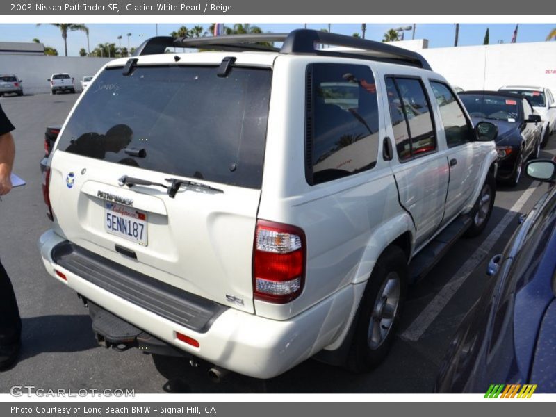 Glacier White Pearl / Beige 2003 Nissan Pathfinder SE