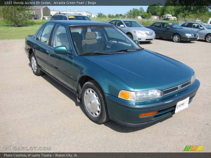 Arcadia Green Pearl / Beige 1993 Honda Accord EX Sedan