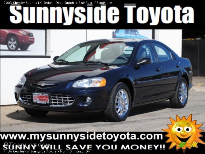 Deep Sapphire Blue Pearl / Sandstone 2003 Chrysler Sebring LXi Sedan
