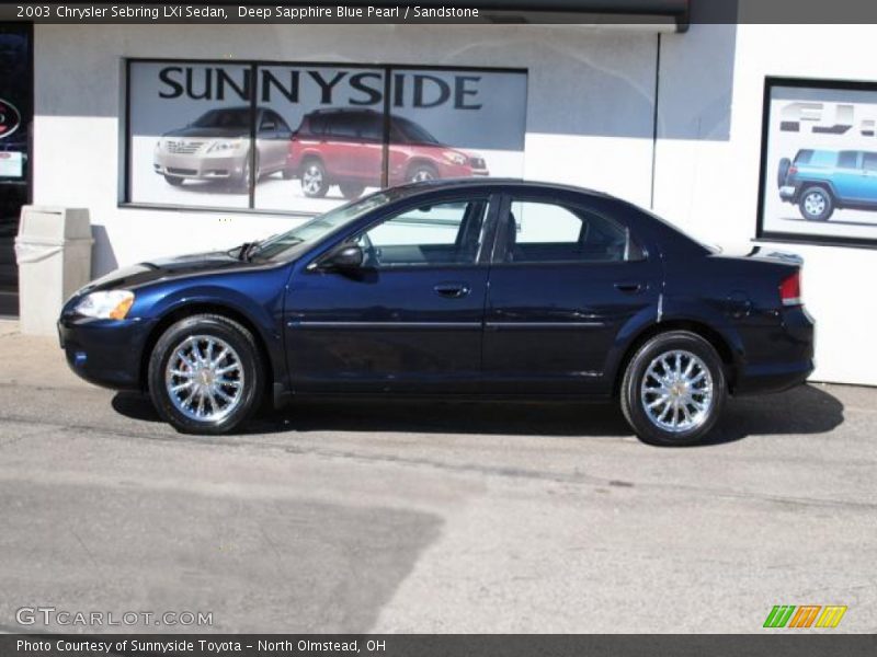 Deep Sapphire Blue Pearl / Sandstone 2003 Chrysler Sebring LXi Sedan