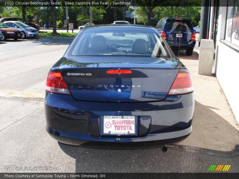 Deep Sapphire Blue Pearl / Sandstone 2003 Chrysler Sebring LXi Sedan