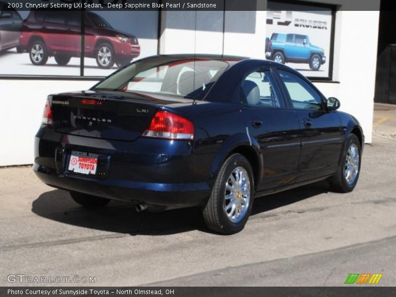 Deep Sapphire Blue Pearl / Sandstone 2003 Chrysler Sebring LXi Sedan