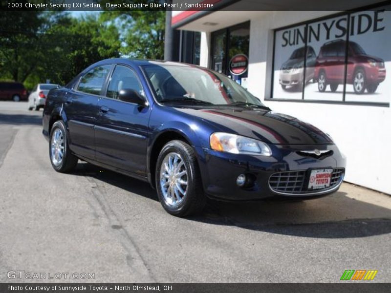 Deep Sapphire Blue Pearl / Sandstone 2003 Chrysler Sebring LXi Sedan