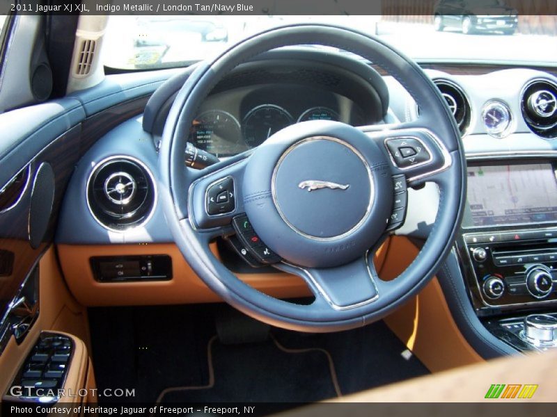 Indigo Metallic / London Tan/Navy Blue 2011 Jaguar XJ XJL