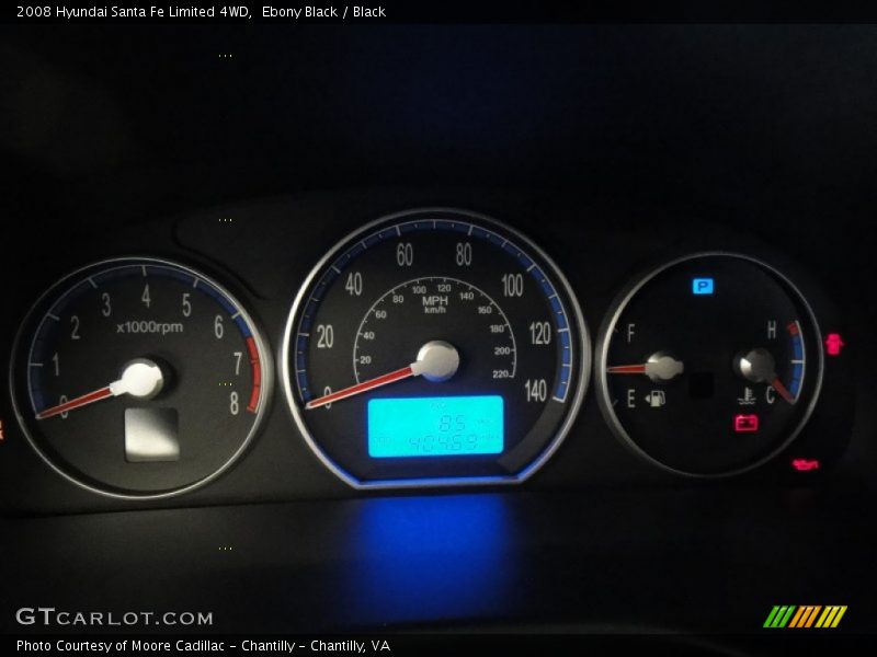 Ebony Black / Black 2008 Hyundai Santa Fe Limited 4WD