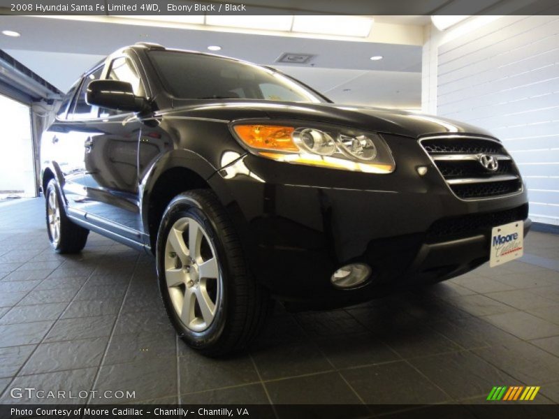 Ebony Black / Black 2008 Hyundai Santa Fe Limited 4WD