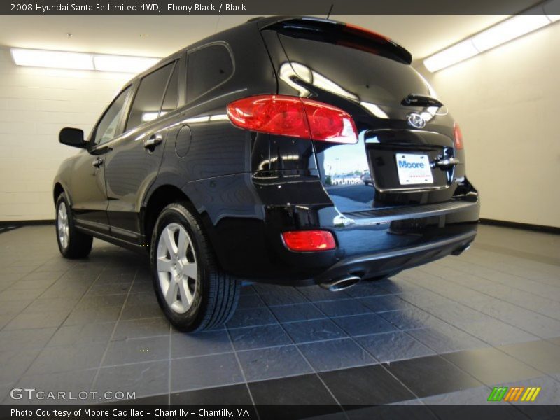 Ebony Black / Black 2008 Hyundai Santa Fe Limited 4WD