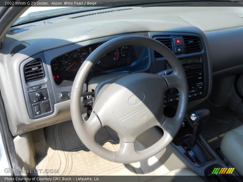 Aspen White Pearl / Beige 2002 Infiniti G 20 Sedan
