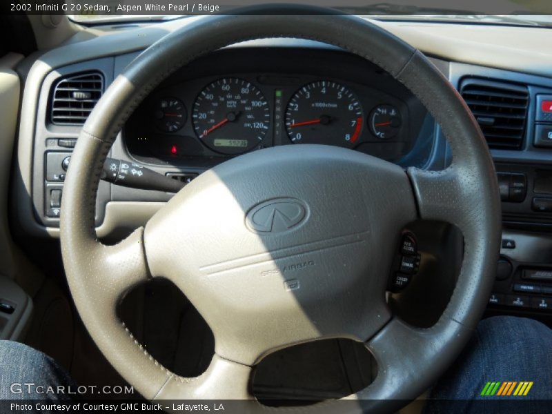 Aspen White Pearl / Beige 2002 Infiniti G 20 Sedan