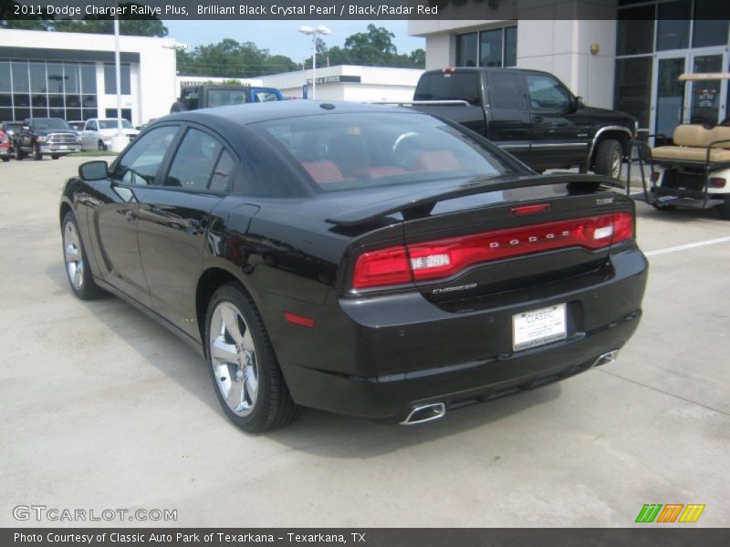 Brilliant Black Crystal Pearl / Black/Radar Red 2011 Dodge Charger Rallye Plus