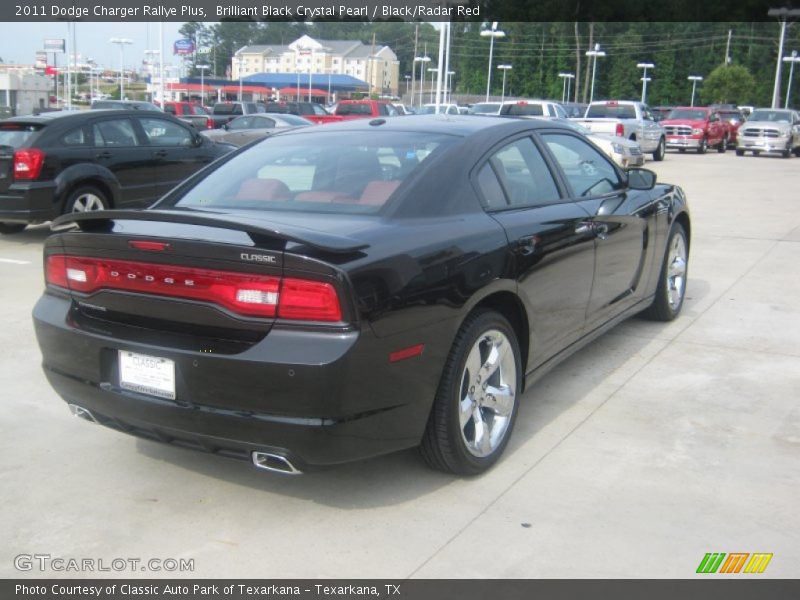 Brilliant Black Crystal Pearl / Black/Radar Red 2011 Dodge Charger Rallye Plus