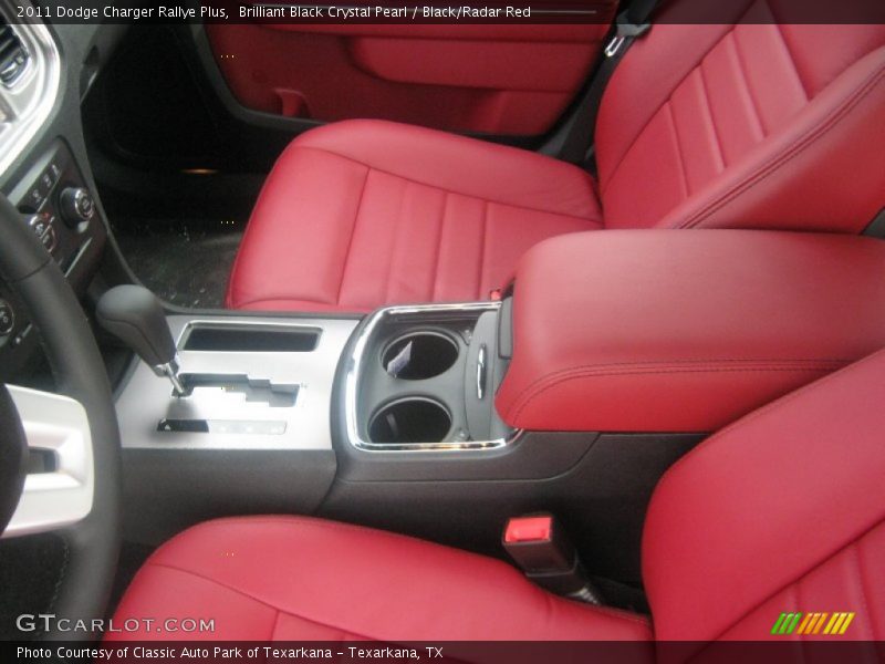 Brilliant Black Crystal Pearl / Black/Radar Red 2011 Dodge Charger Rallye Plus