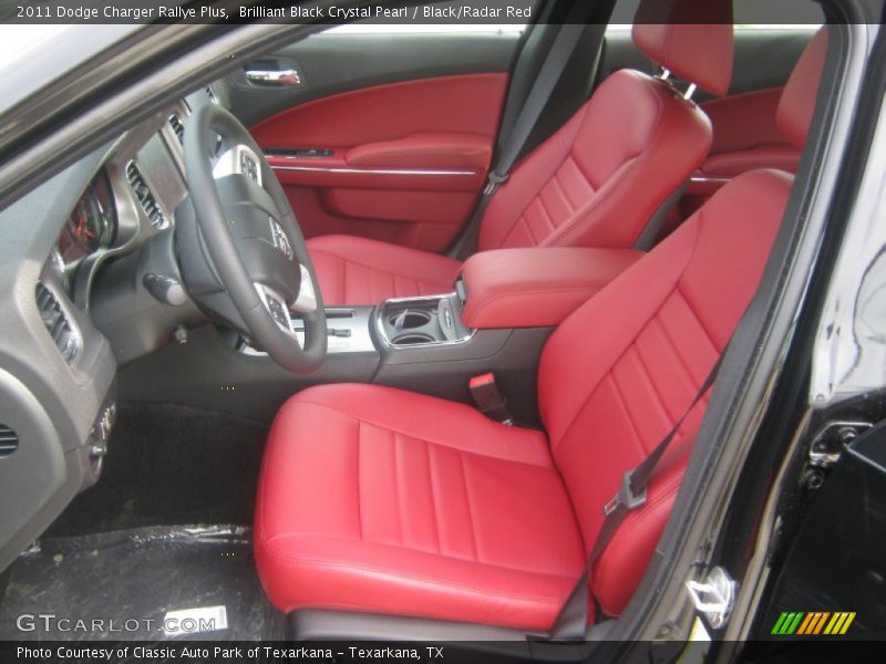 Brilliant Black Crystal Pearl / Black/Radar Red 2011 Dodge Charger Rallye Plus
