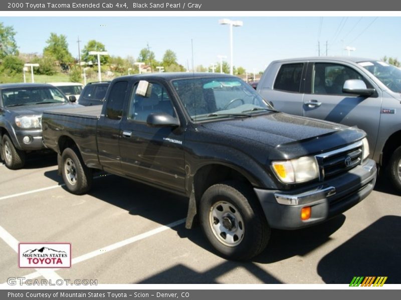 Black Sand Pearl / Gray 2000 Toyota Tacoma Extended Cab 4x4