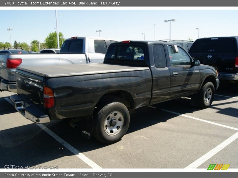 Black Sand Pearl / Gray 2000 Toyota Tacoma Extended Cab 4x4