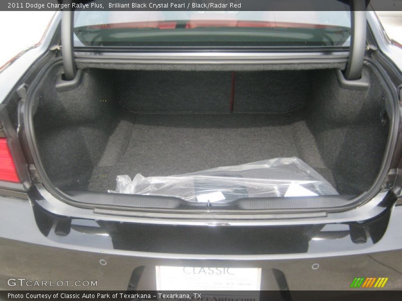 Brilliant Black Crystal Pearl / Black/Radar Red 2011 Dodge Charger Rallye Plus
