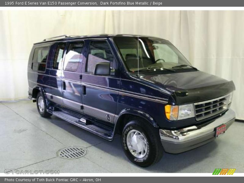 Dark Portofino Blue Metallic / Beige 1995 Ford E Series Van E150 Passenger Conversion