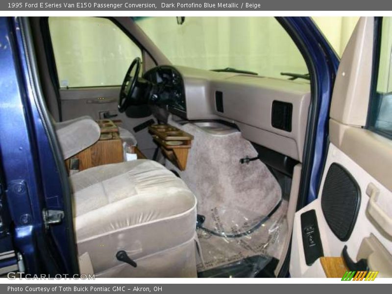 Dark Portofino Blue Metallic / Beige 1995 Ford E Series Van E150 Passenger Conversion