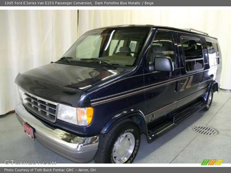 Dark Portofino Blue Metallic / Beige 1995 Ford E Series Van E150 Passenger Conversion