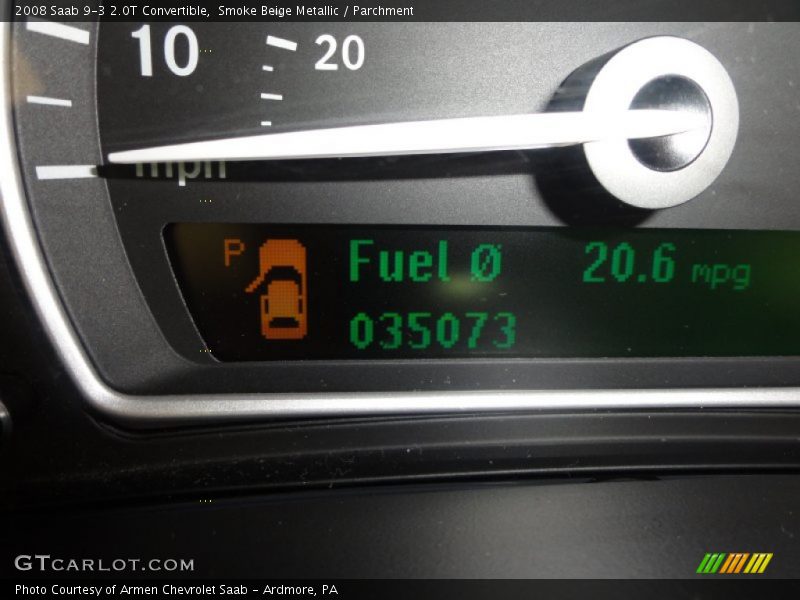 Smoke Beige Metallic / Parchment 2008 Saab 9-3 2.0T Convertible