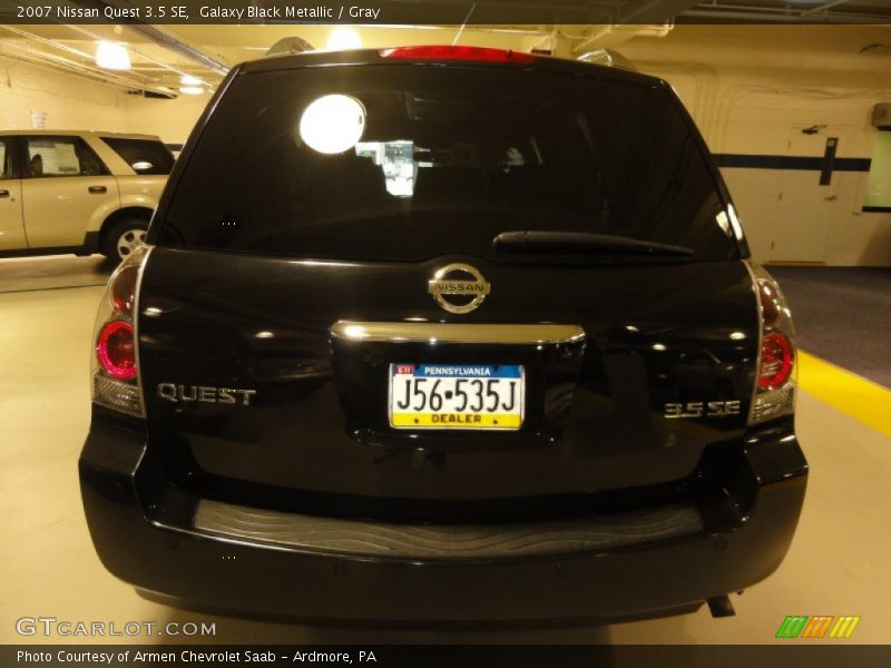 Galaxy Black Metallic / Gray 2007 Nissan Quest 3.5 SE