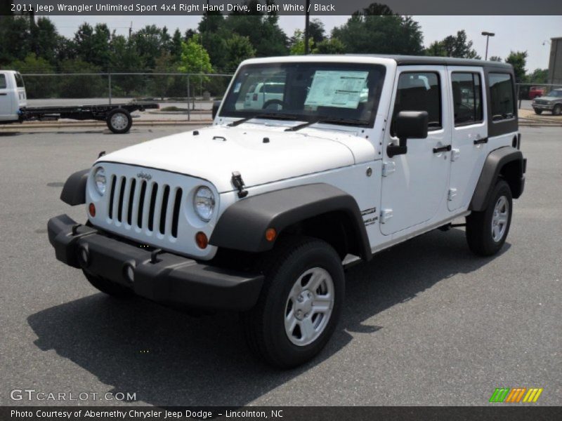 Front 3/4 View of 2011 Wrangler Unlimited Sport 4x4 Right Hand Drive