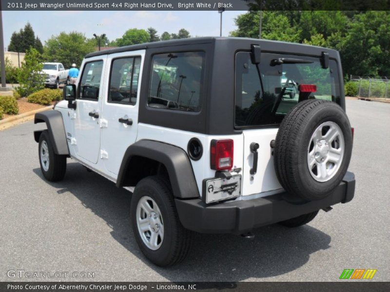 Bright White / Black 2011 Jeep Wrangler Unlimited Sport 4x4 Right Hand Drive