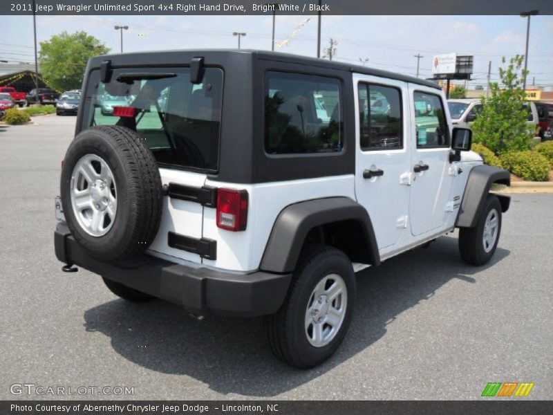 Bright White / Black 2011 Jeep Wrangler Unlimited Sport 4x4 Right Hand Drive